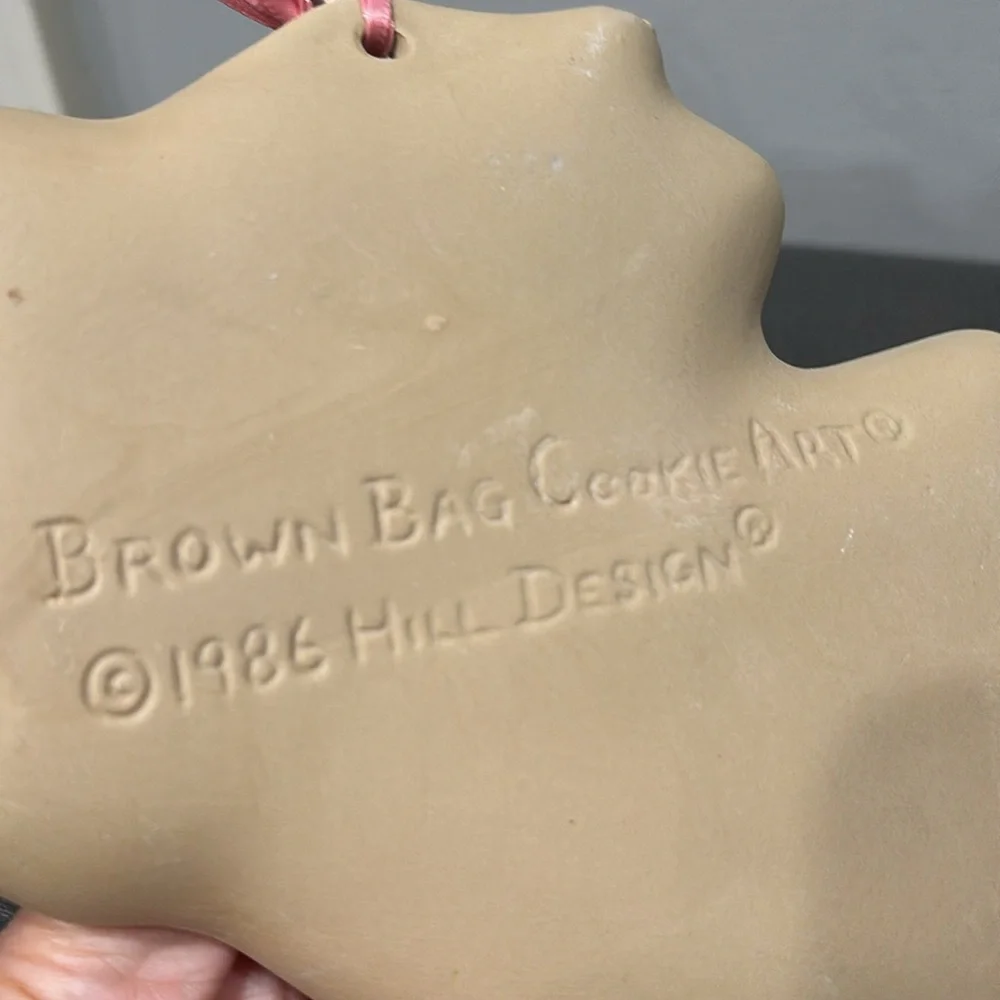 VINTAGE Brown Bag Cookie Art Cookie Mold 1986 Hill Design - Angel Playing Lute